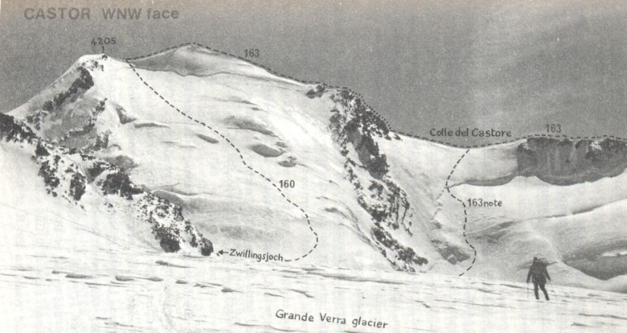 Ascent Routes for Castor ( 4228 metres )