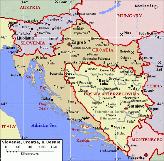 Map of Central Balkans