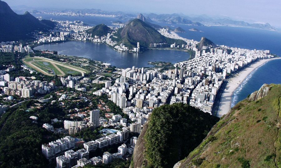 Aerial view of Rio de Janeiro, Brazil in South America