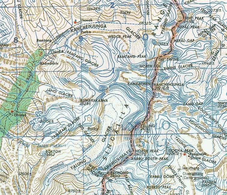 Map of Kangchenjunga Region