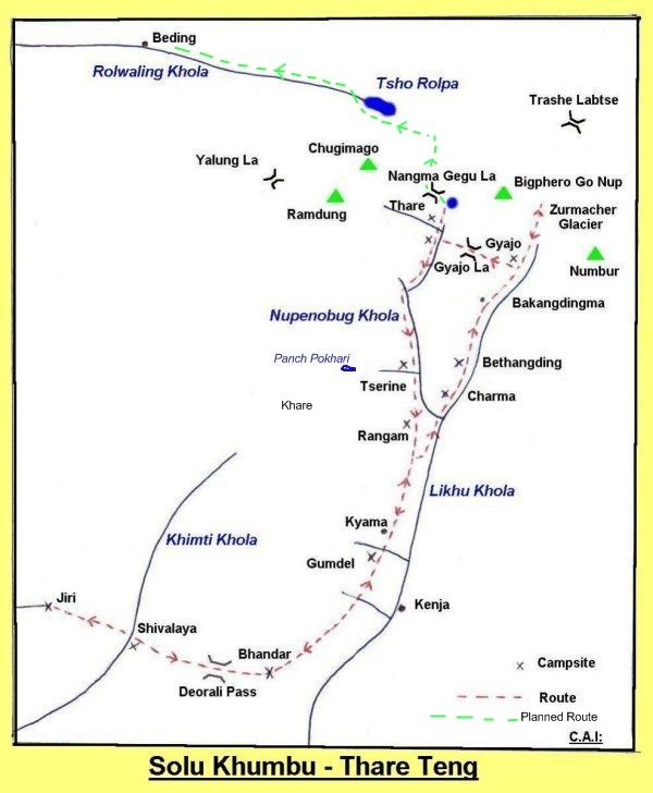 Map of Likhu Valley and Mount Numbur