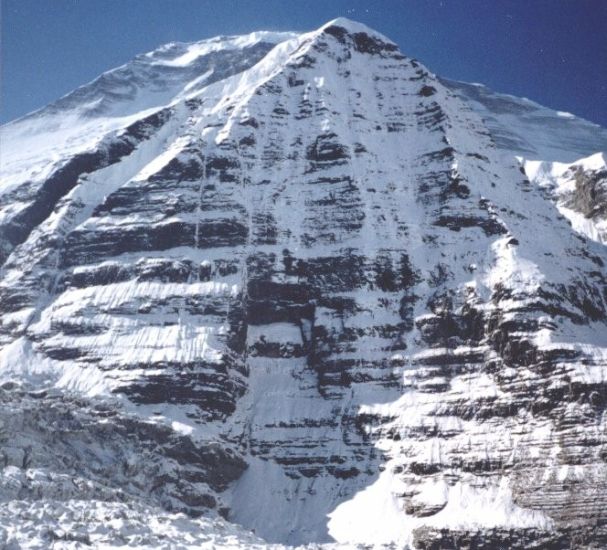 Little Eiger Face of Mount Dhaulagiri from Base Camp on Chonbarden Glacier