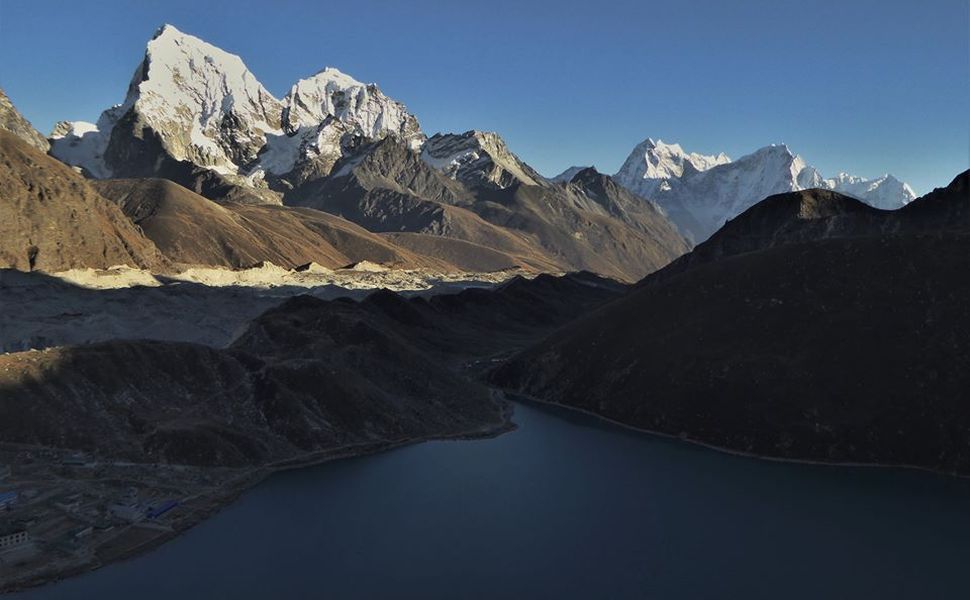 Mount Cholatse and Mount Taboche from Gokyo Ri