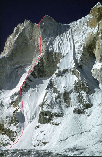 Mera Peak from the Hinku Valley in the Nepal Himalaya