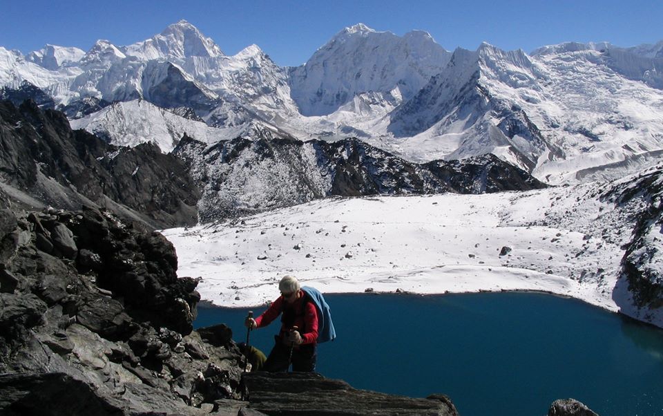 Mount Makalu and Baruntse from Kongma La