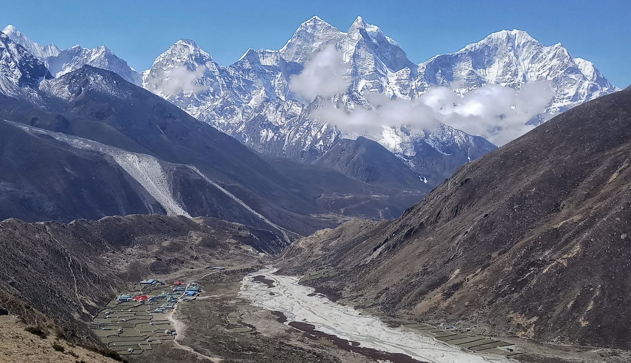 Kang Taiga and Thamserku above Dingboche