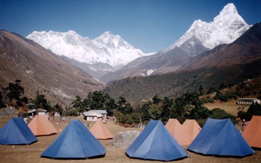 Nuptse, Everest, Lhotse and Ama Dablam from Thyangboche