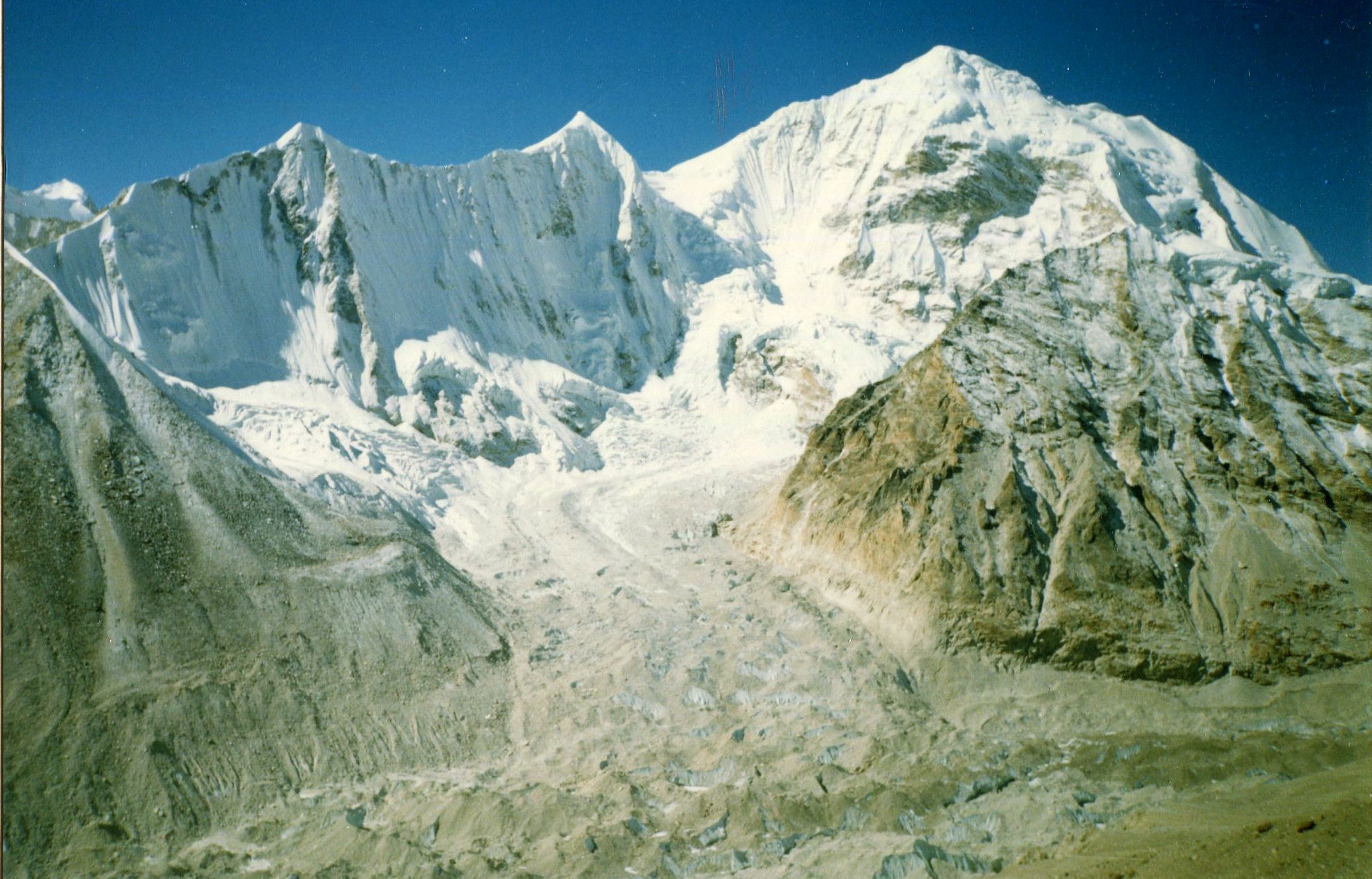 Mount Baruntse from above Makalu Advanced Base Camp