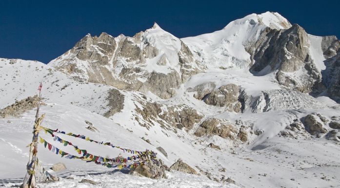 Larkya La Peak from the Larkya La