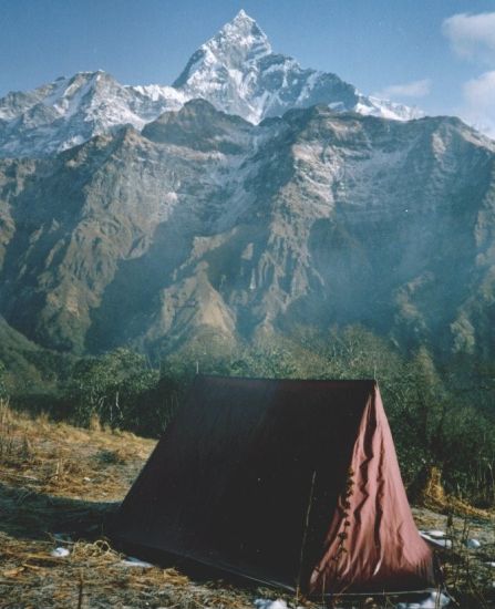 Mount Macchapucchre ( Fishtail Mountain ) from Khorchon