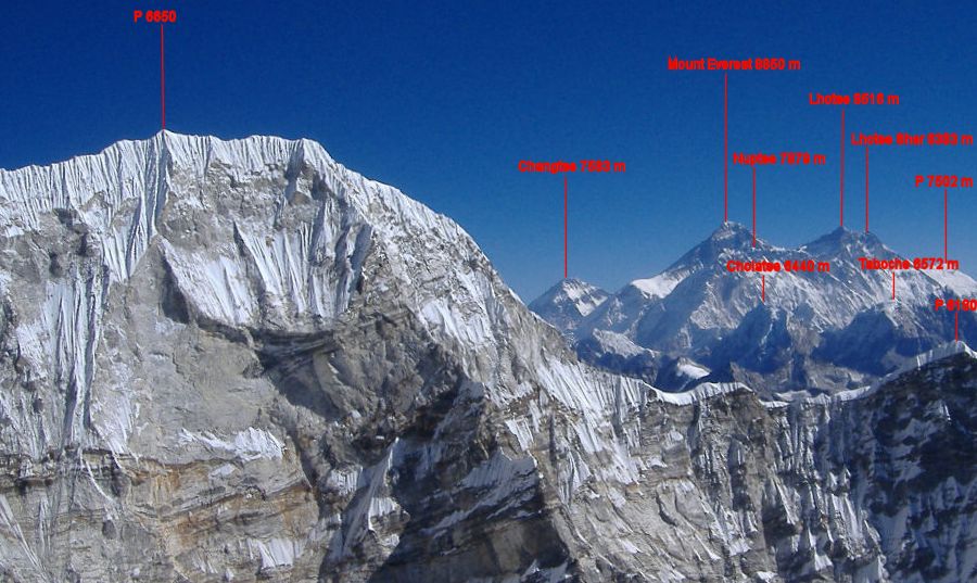 Everest and Lhotse from Parchamo