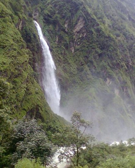 Waterfall on route to Annapurna Sanctuary