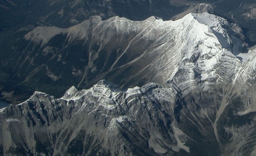 Aerial view of the Canadian Rockies