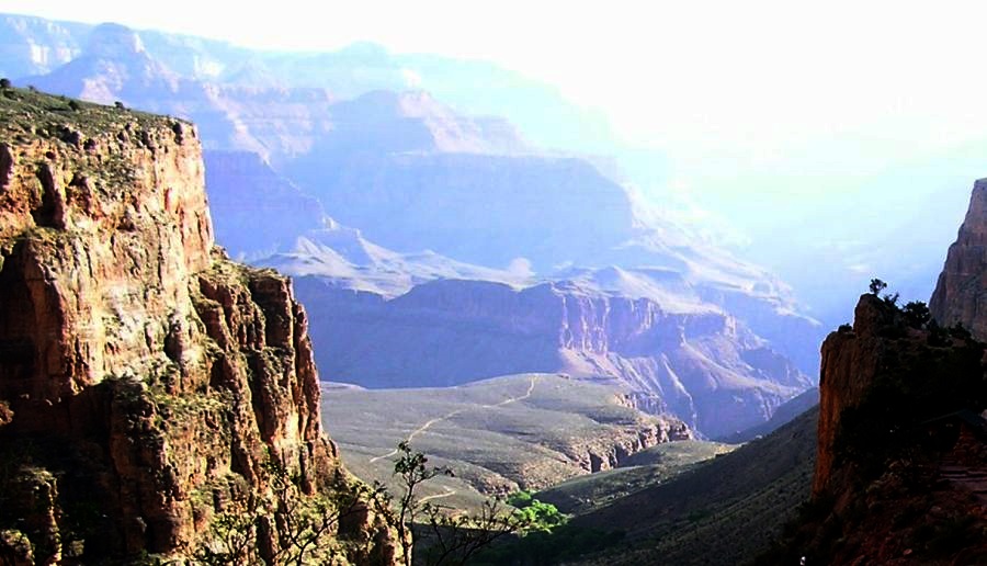 Bright Angel Trail from the South Rim of the Grand Canyon