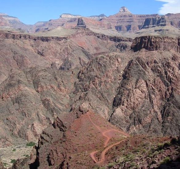 Bright Angel Trail from the South Rim of the Grand Canyon