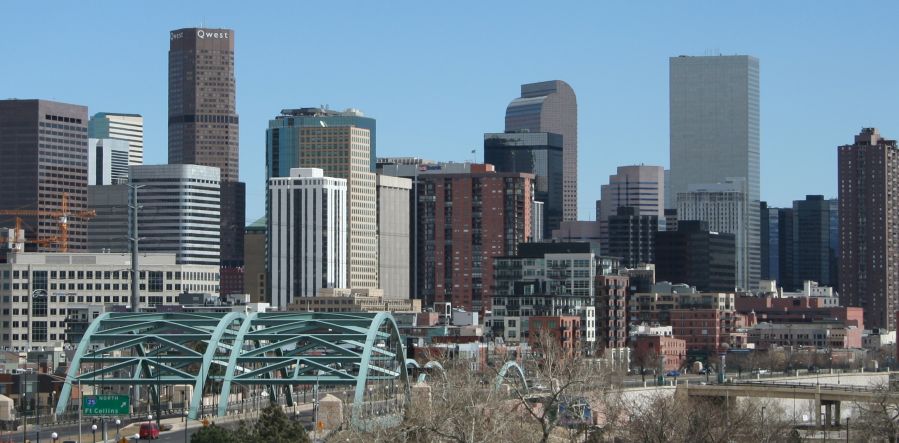 Skyscrapers in Denver, the Mile High City in Colorado, USA