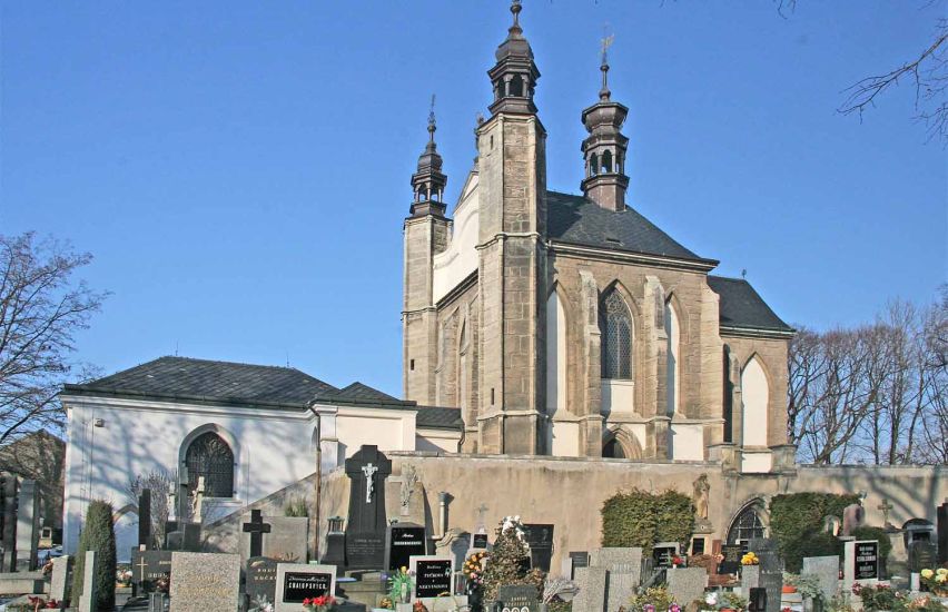 Chapel above Ossuary ( Bone Church ) at Sedlec near Khutna Hora in the Czech Republic