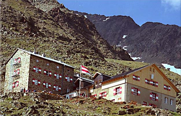 Breslauer Hut on the Wildspitze in the Otztal Alps of Austria