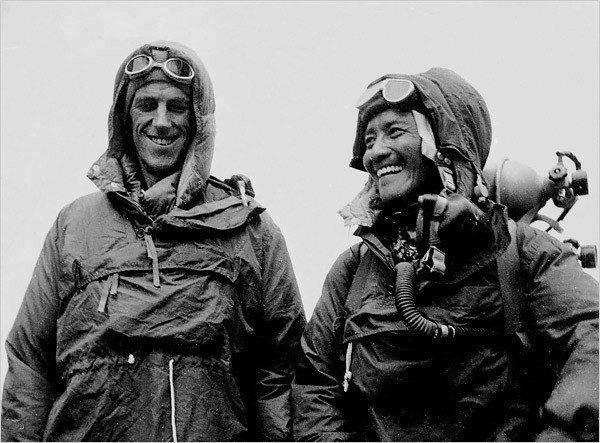 Hillary and Tenzing on Mount Everest