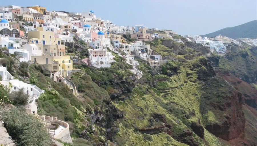 Oia Town on Santorini in the Cycladic Islands