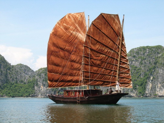 Junk in Halong Bay in Northern Vietnam