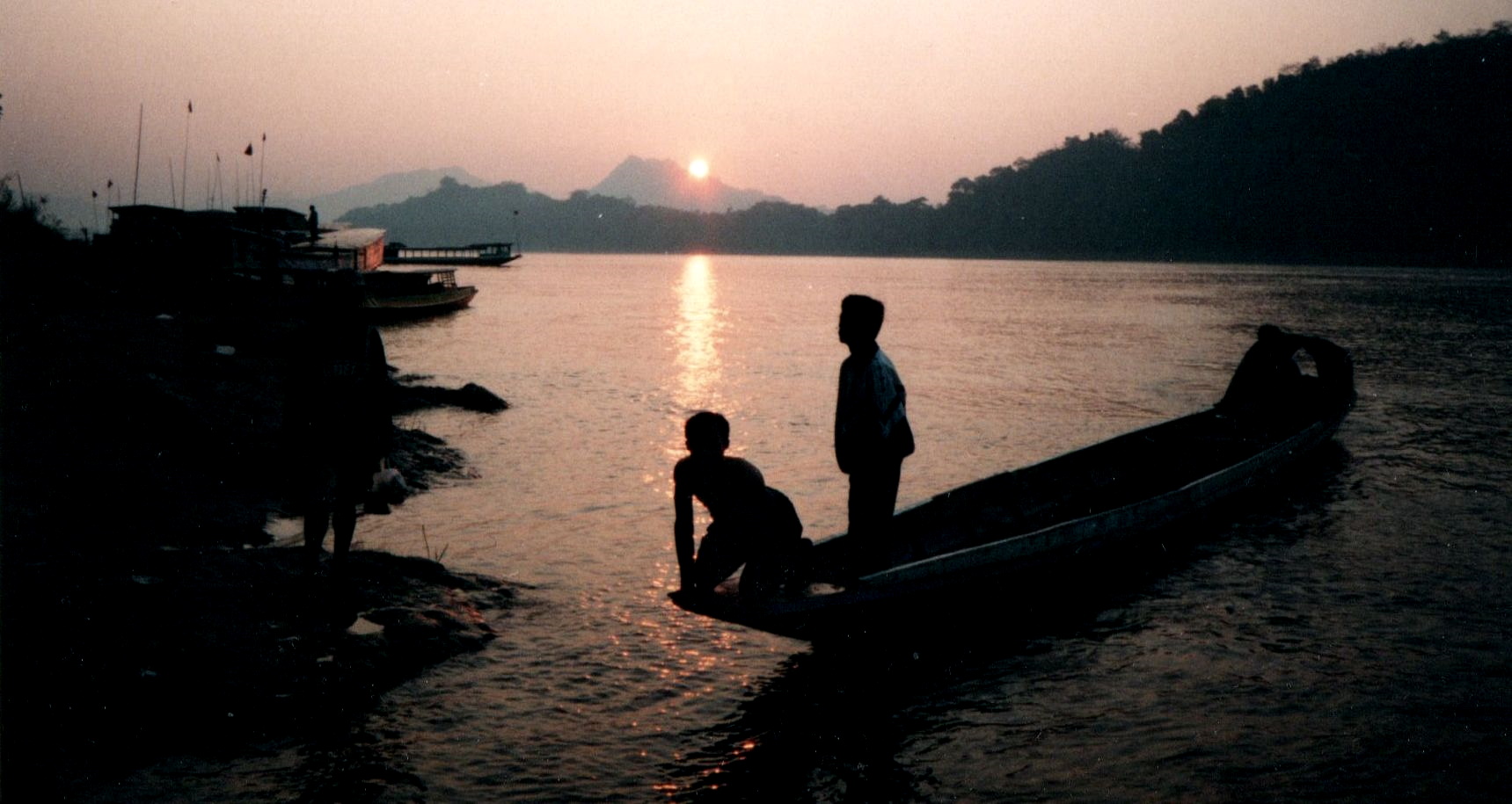 Sunset on the Mekong River at Luang Prabang