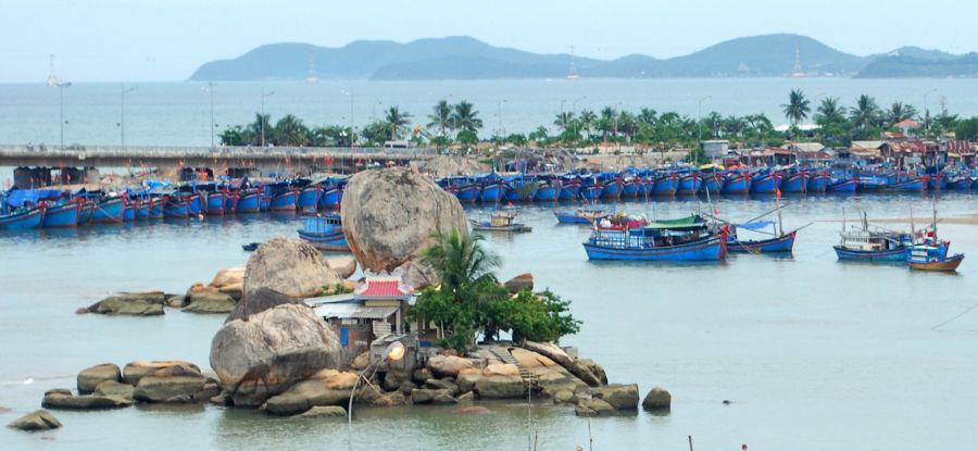 Fishing Boats in the Cai River at Nha Trang