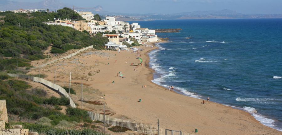 Beach at Marinella on Sicily in Italy