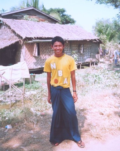 Chicha ( private guide ) in home town of Dalah on Yangon River in Yangon ( Rangoon ) in Myanmar ( Burma )