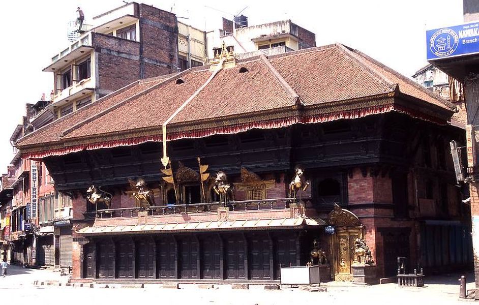 Akash Bhairab Temple at Indra Chowk in Kathmandu