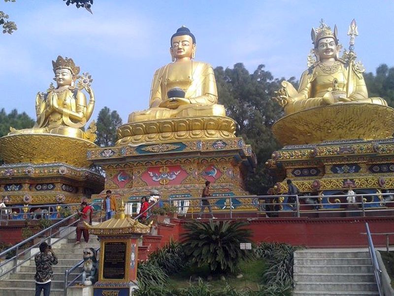 Buddhist statues at Jhamchen Lhakhang Monastery in Kathmandu