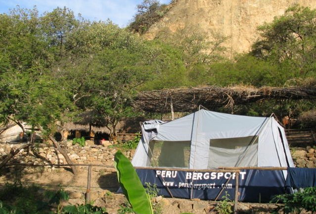 Campsite on Choquequirau trek in Andes of Peru