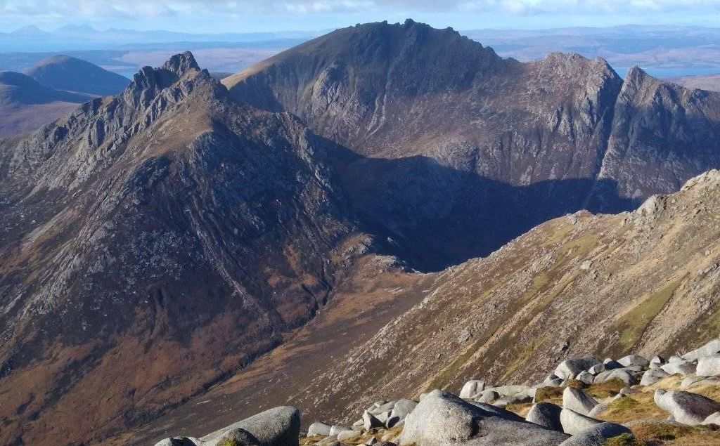 Cir Mhor and Caisteal Abhail from Goatfell on the Isle of Arran