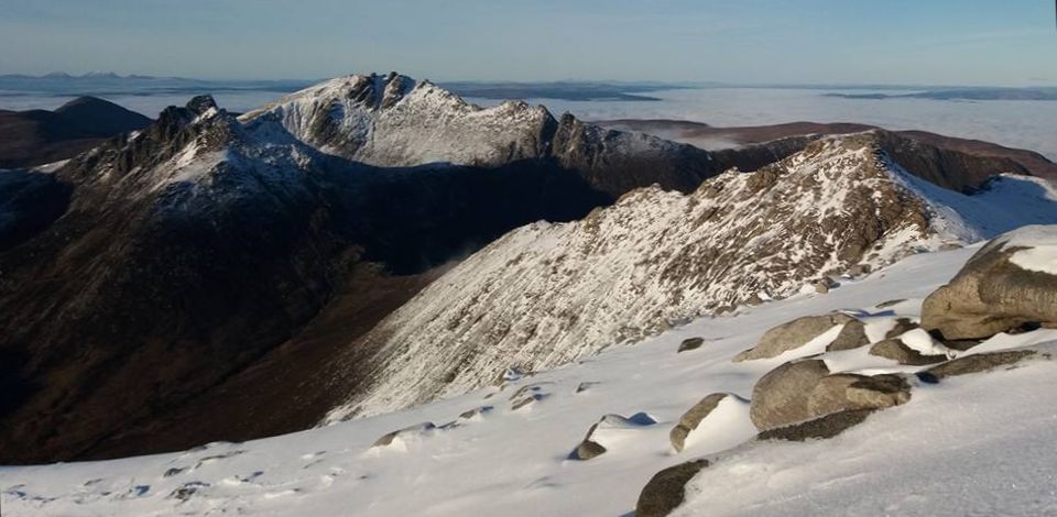 Cir Mhor and Caisteal Abhail from Goatfell on the Isle of Arran