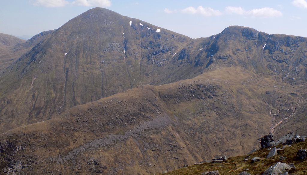 Glas Bheinn Mhor and Meall nan Tri Tighearnan from Ben Starav