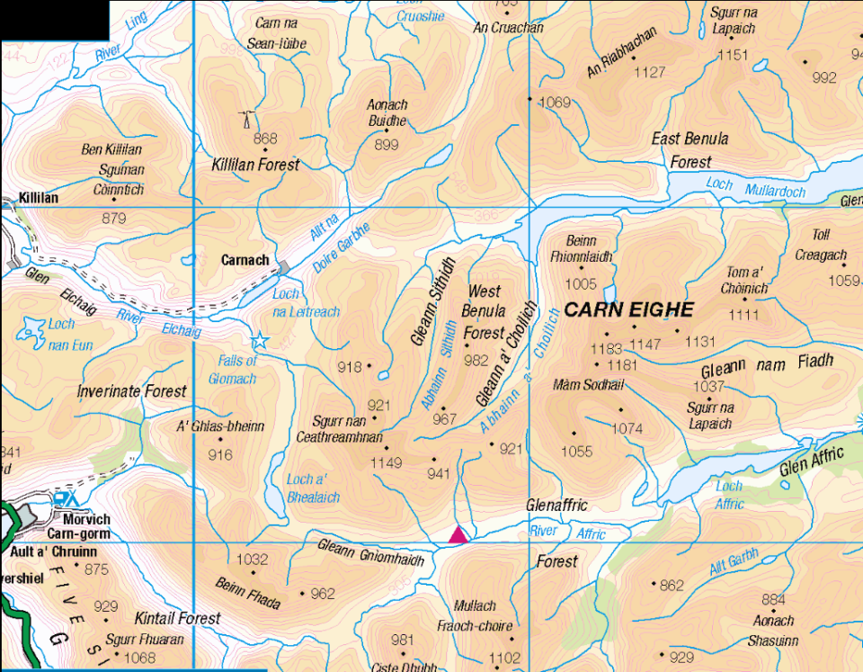 Map of Carn Eighe