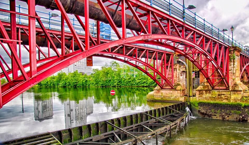 Pipe Bridge and Weir on River Clyde