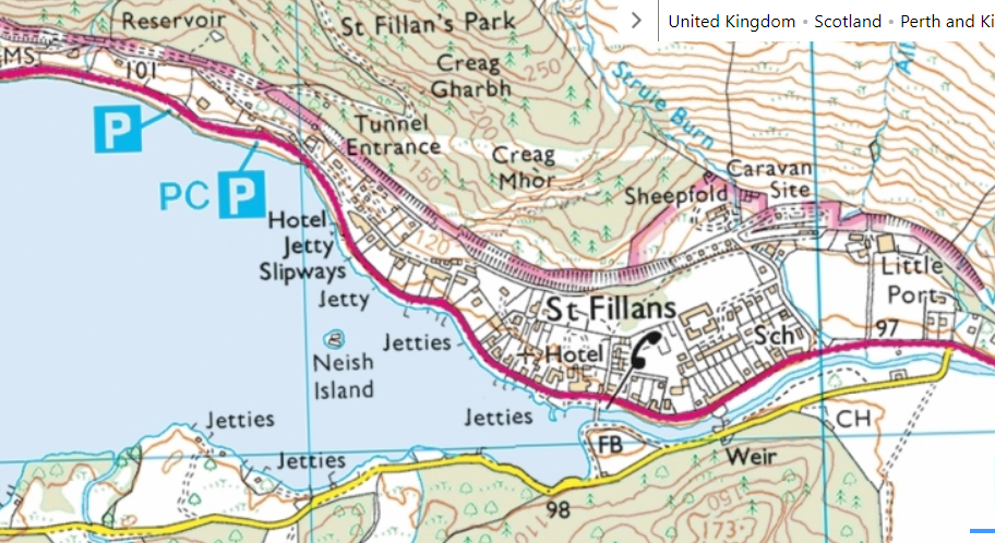 Map of St Fillans