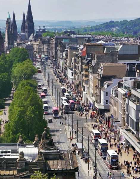 Princes Street in Edinburgh City Centre