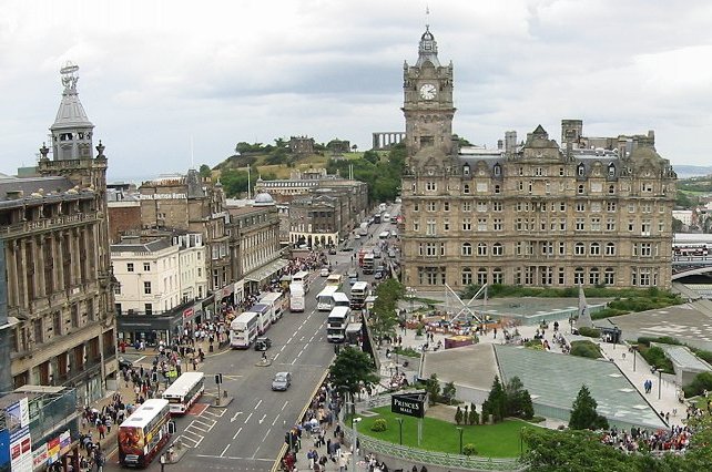 Princes Street in Edinburgh City Centre