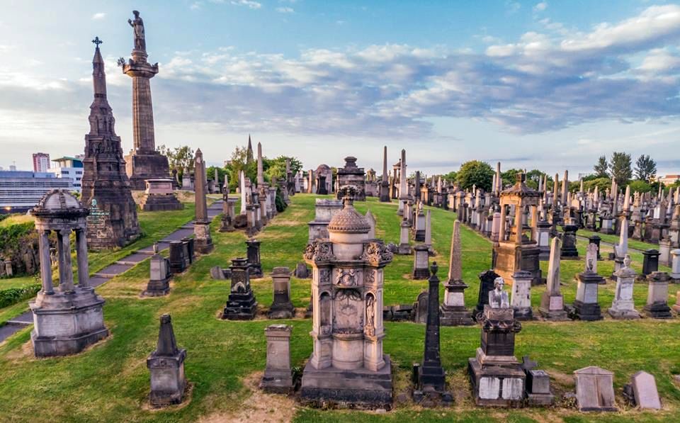 Aerial view of Necropolis in Glasgow