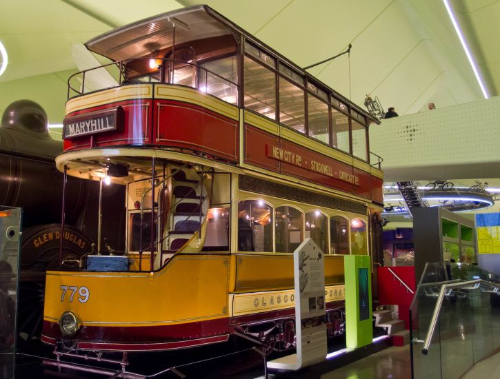 Tramcar of Glasgow Corporation in the Riverside Museum