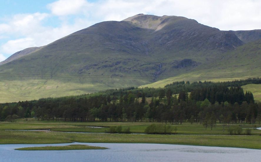 Stob Ghabhar in the Black Mount from Loch Tulla in Glencoe