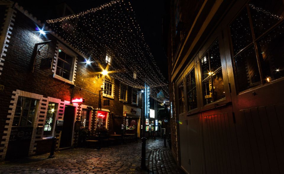 Ashton Lane off Byres Road in west of Glasgow