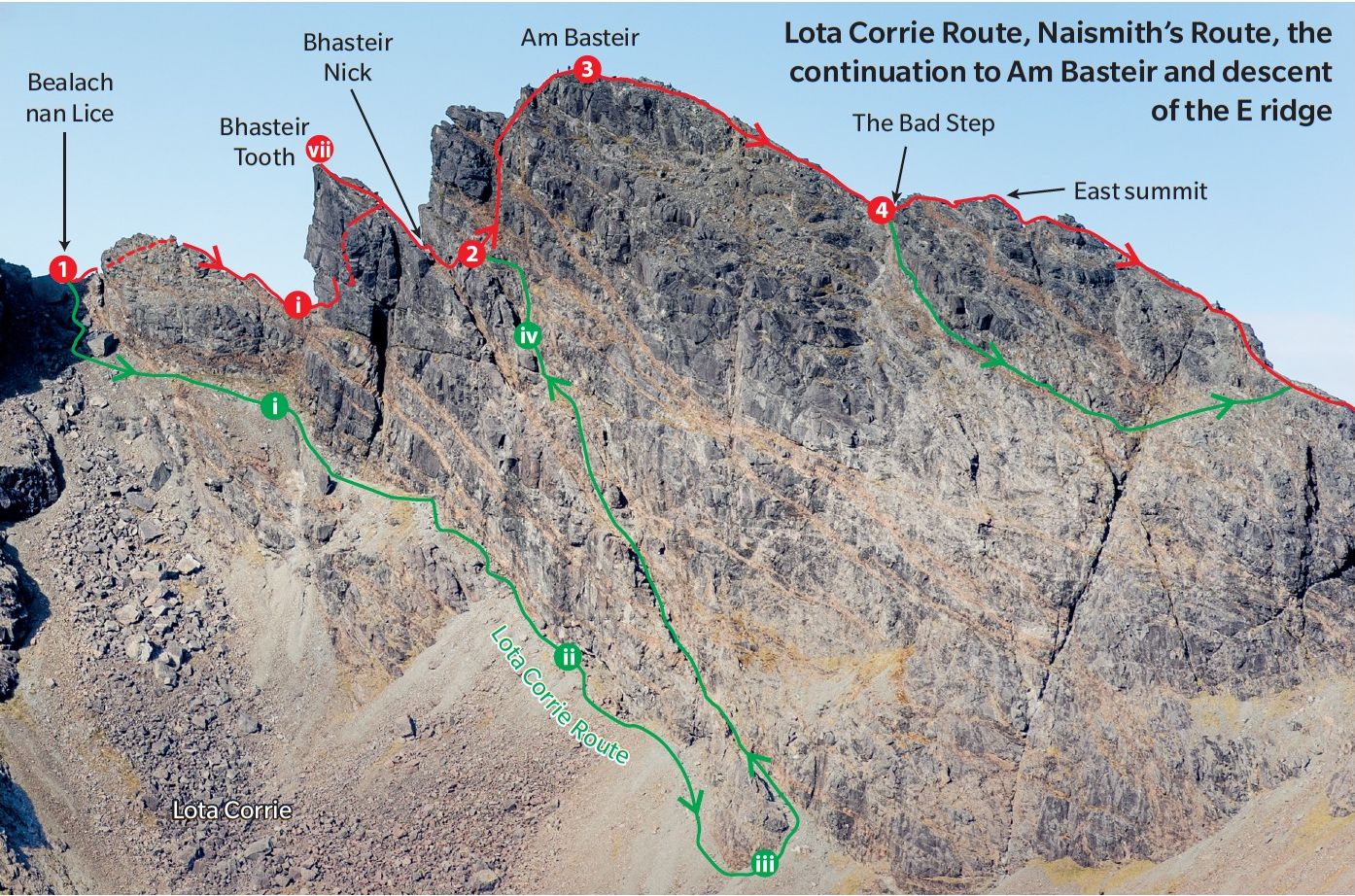 Traverse of Am Bhasteir  on the Skye Ridge