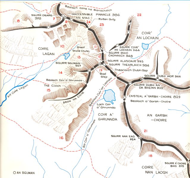 Skye Ridge - Map of Coire Lagan