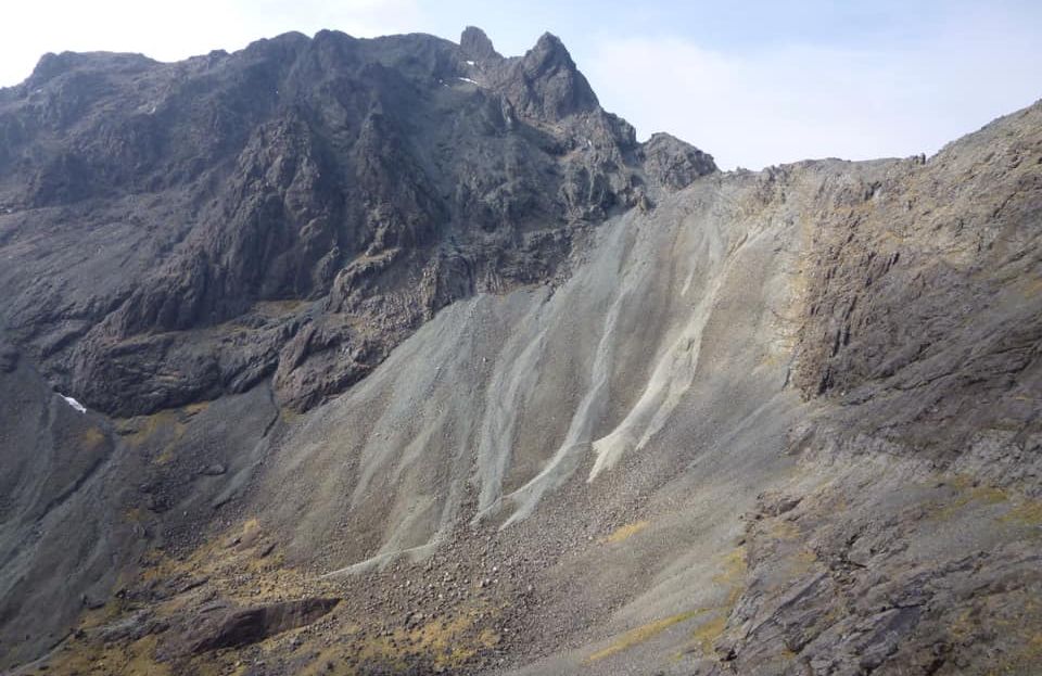 Screes beneath An Stac on the Skye Ridge