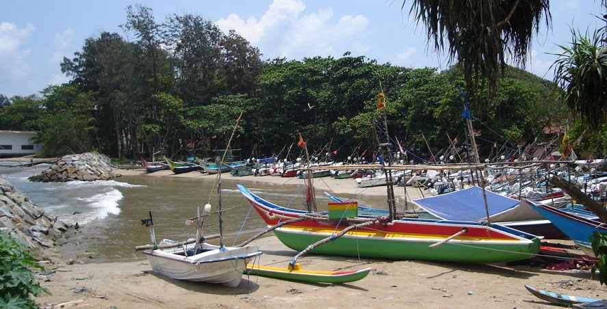 Fishing Boat Harbour at Galle on the South Coast of Sri Lanka